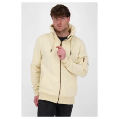 Alife And Kickin Herren Sweatjacke Elias A Creme Melange -Modebekleidungs Geschäft alife and kickin elias sweatjacket sweatjacke creme melange 7098 ansicht model vorn