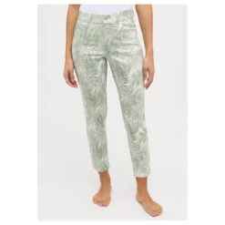 Angels Ornella 7/8 Baumwollhose Jade Green Print -Modebekleidungs Geschäft angels hosen ornella beige muster 5379 model nah