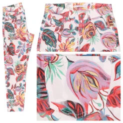 Angels Ornella 7/8 Baumwollhose Raspberry Ice Cream Leaf Print