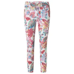 Angels Ornella 7/8 Baumwollhose Raspberry Ice Cream Leaf Print -Modebekleidungs Geschäft angels jeans ornella 7 8 raspberry ice cream 8589 ansicht vorne
