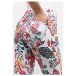 Angels Ornella 7/8 Baumwollhose Raspberry Ice Cream Leaf Print -Modebekleidungs Geschäft angels jeans ornella 7 8 raspberry ice cream 8589 model detail hinten