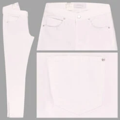 Angels Skinny Ankle Zip Jeans White Fringe