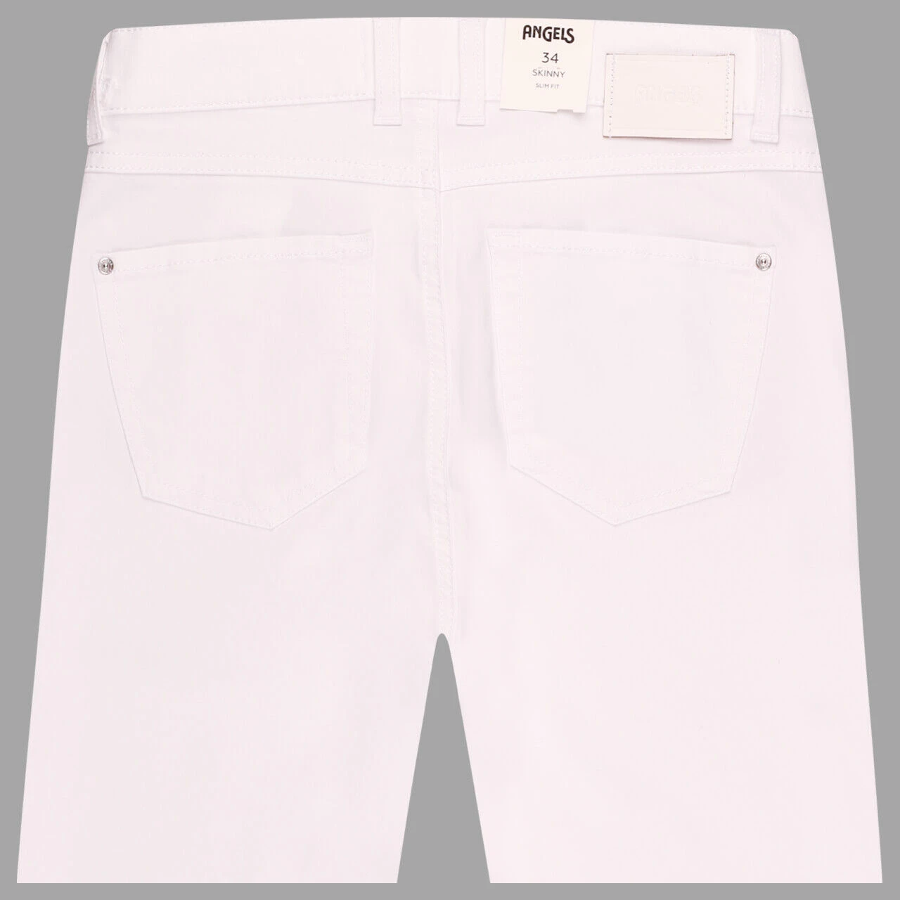 Angels Skinny Ankle Zip Jeans White Fringe 2 Angels Skinny Ankle Zip Jeans White Fringe – Bild 2