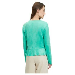 Betty Barclay Damen Velours Jacke Ming Green -Modebekleidungs Geschäft betty barclay 1 1 arm blazerjacke kurz gruen 5266 model hinten