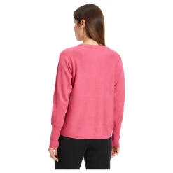 Betty Barclay Damen Pullover Sweet Raspberry -Modebekleidungs Geschäft betty barclay 1 1 arm strickpullover rosa 4216 model hinten