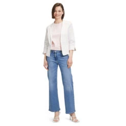 Betty Barclay Damen 3/4 Arm Blazer Off White -Modebekleidungs Geschäft betty barclay 3 4 arm blazerjacke kurz weiss 1014 model