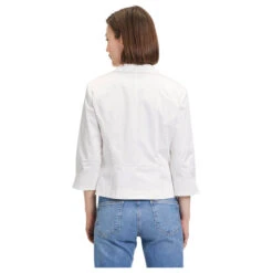 Betty Barclay Damen 3/4 Arm Blazer Off White -Modebekleidungs Geschäft betty barclay 3 4 arm blazerjacke kurz weiss 1014 model hinten