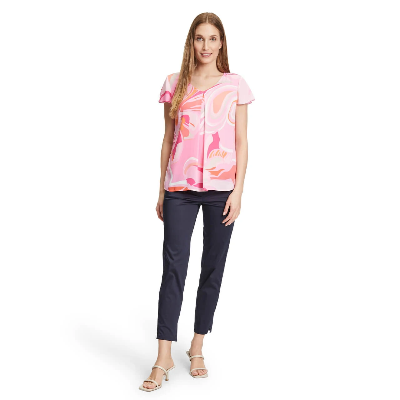 Betty Barclay Damen Kurzarm Bluse Pink Rose Print 5 Betty Barclay Damen Kurzarm Bluse Pink Rose Print – Bild 5