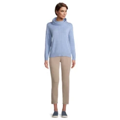 Betty Barclay Damen Rollkragen Pullover Middle Blue Melange -Modebekleidungs Geschäft betty barclay pullover patchwork and foil loop blau 30128 ganz