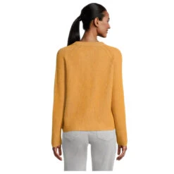 Betty Barclay Damen Pullover Yellow Grey -Modebekleidungs Geschäft betty barclay pullover senfgelb 2891 model hinten