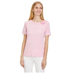 Betty Barclay Damen T-Shirt Cream Rose 10 Betty Barclay Damen T-Shirt Cream Rose -Modebekleidungs Geschäft betty barclay shirt kurz 1 2 arm rosa 1845 detail front