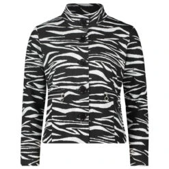 Betty Barclay Damen Shirtjacke Black Cream