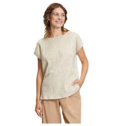Betty Barclay Damen T-Shirt Pastel Gold Sand -Modebekleidungs Geschäft betty barclay t shirt weiss 9104 ansicht vorne