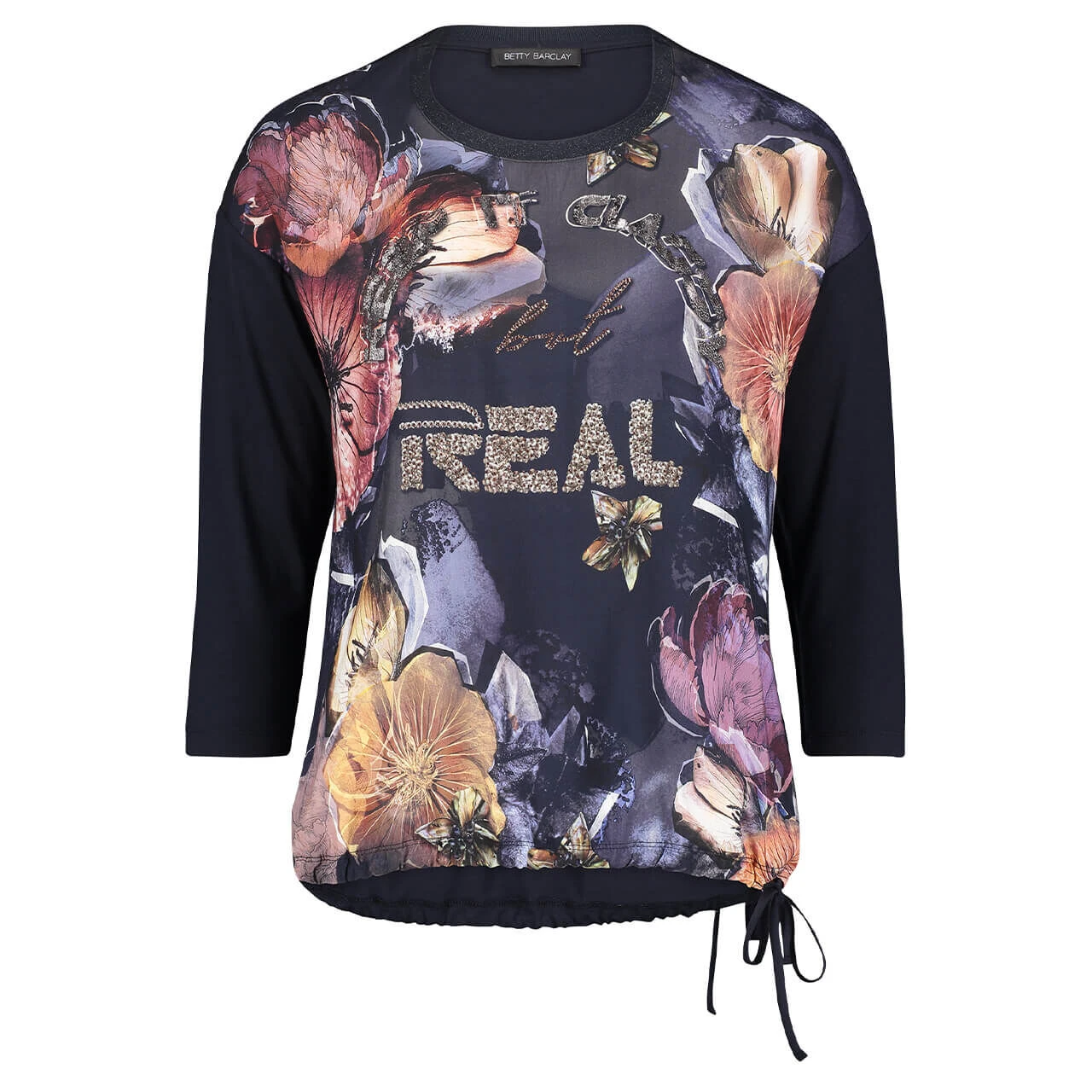 Betty Barclay Damen 3/4 Arm Shirt Dark Blue Rose 1 Betty Barclay Damen 3/4 Arm Shirt Dark Blue Rose