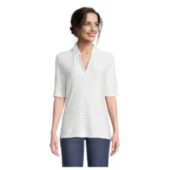 Betty Barclay Damen T-Shirt Off White -Modebekleidungs Geschäft bettybarclay shirt riffeldwhite 1014 vorn3