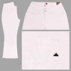 Buena Vista Malibu-Zip Easy Kick Capri Stretch Twill Baumwollhose White Fringe