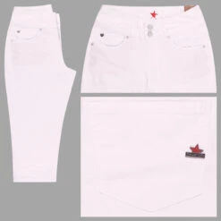 Buena Vista Tummyless-Capri Stretch Twill Baumwollhose White