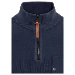 Camel Active Herren Troyer Pullover Night Blue -Modebekleidungs Geschäft camel active 1 1 arm troyer blau 47 detail vorne