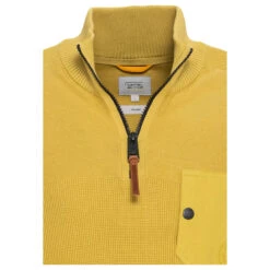 Camel Active Herren Troyer Pullover Lime -Modebekleidungs Geschäft camel active 1 1 arm troyer gelb 47 detail vorne