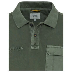 Camel Active Herren Piqué Poloshirt Leaf Green -Modebekleidungs Geschäft camel active 1 2 arm poloshirt gruen 91 detail