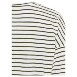 Camel Active Damen 3/4 Arm Shirt Khaki Stripes -Modebekleidungs Geschäft camel active 3 4 arm shirt gruen 85 detail hinten