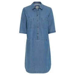 Camel Active Damen Kurzarm Jeanskleid Indigo Blue