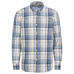 Camel Active Herren Langarm Hemd Elemental Blue Check