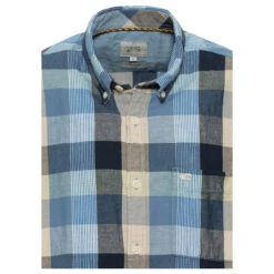 Camel Active Herren 1/2 Arm Hemd Strong Blue Check -Modebekleidungs Geschäft camel active hemd blau 46 detail vorne