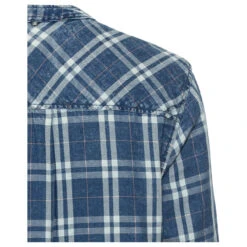 Camel Active Damen Langarm Bluse Indigo Blue Check -Modebekleidungs Geschäft camel active hemdbluse blau 40 detail hinten