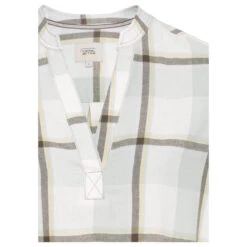 Camel Active Damen Langarm Bluse Peppermint Checked -Modebekleidungs Geschäft camel active hemdbluse gruen 37 detail vorne