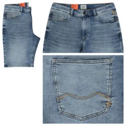 Camel Active Madison FleXXX Jeans Bermuda Bleach Blue