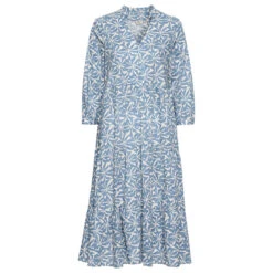 Camel Active Damen 3/4 Arm Kleid Light Blue Caramel Check