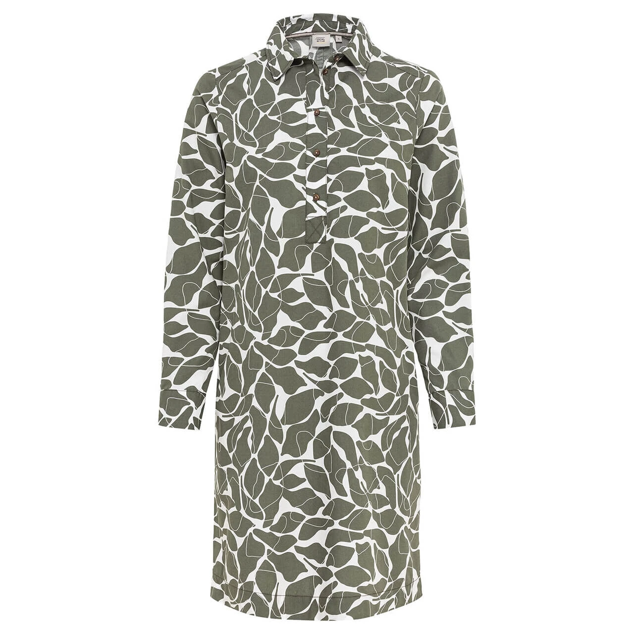 Camel Active Damen Langarm Kleid Olive Printed 1 Camel Active Damen Langarm Kleid Olive Printed