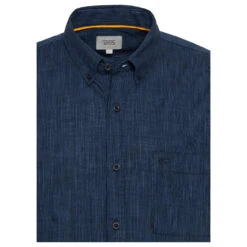 Camel Active Herren 1/2 Arm Hemd Night Blue Allover Stripes -Modebekleidungs Geschäft camel active kurzarm hemd blau 47 detail