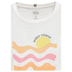 Camel Active Damen T-Shirt White Wave Print -Modebekleidungs Geschäft camel active t shirt beige 81 detail vorne