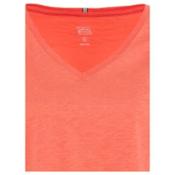Camel Active Damen T-Shirt Coral Red -Modebekleidungs Geschäft camel active t shirt rot 53 detail vorne