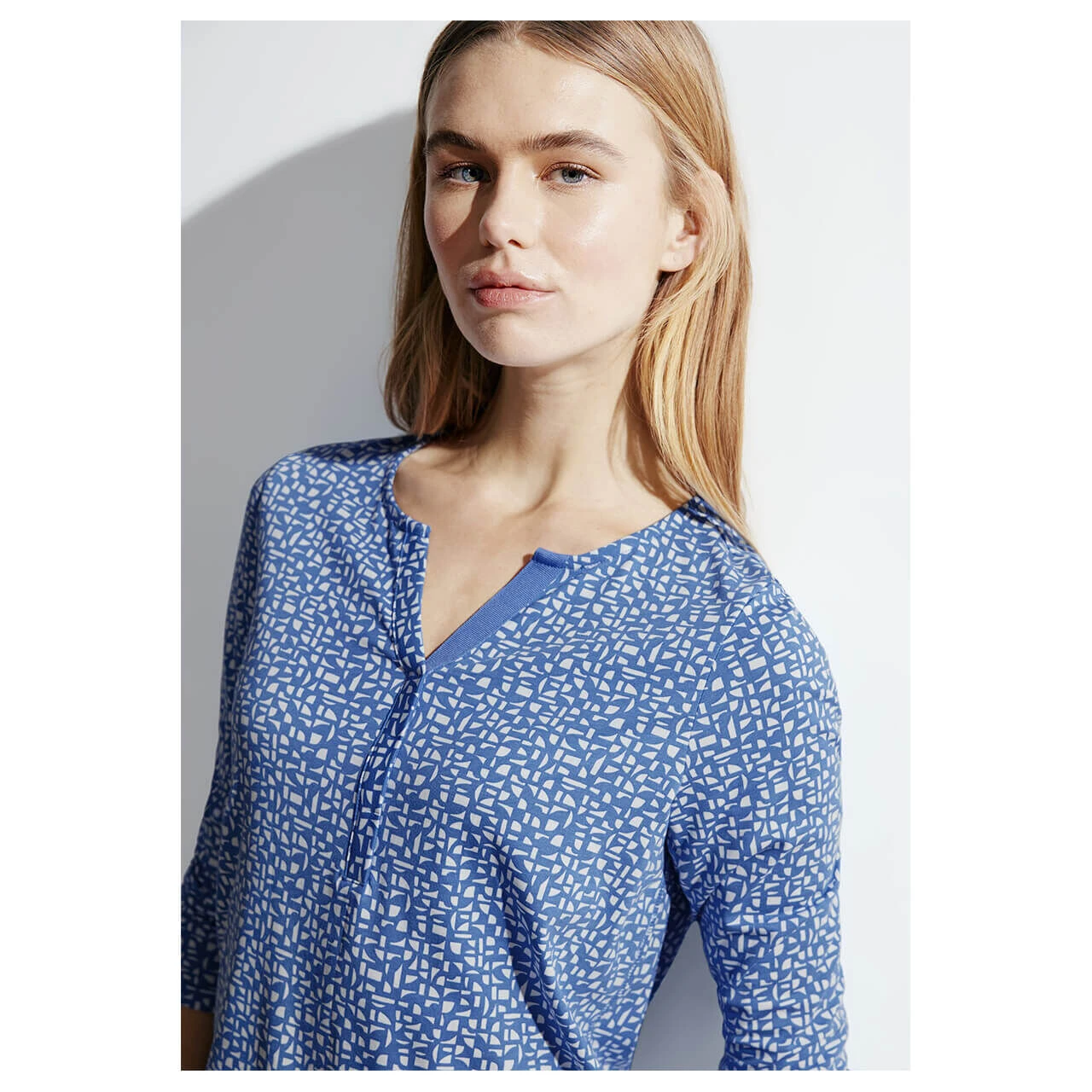 Cecil Damen 3/4 Arm Shirt Minimal Tunic Water Blue 5 Cecil Damen 3/4 Arm Shirt Minimal Tunic Water Blue – Bild 5
