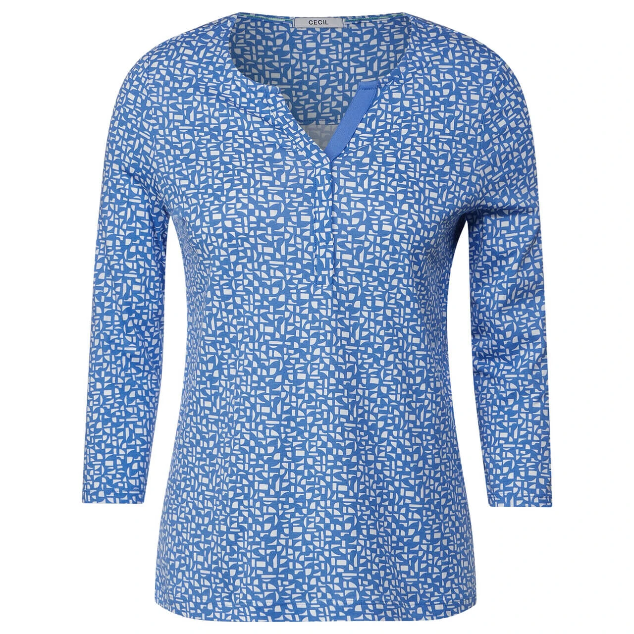 Cecil Damen 3/4 Arm Shirt Minimal Tunic Water Blue 1 Cecil Damen 3/4 Arm Shirt Minimal Tunic Water Blue