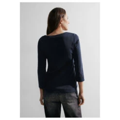 Cecil Damen 3/4 Arm Shirt Basic Boatneck Universal Blue 7 Cecil Damen 3/4 Arm Shirt Basic Boatneck Universal Blue -Modebekleidungs Geschäft cecil basic boatneck 3 4 arm shirt blau 15512 model hinten
