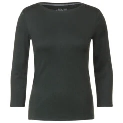 Cecil Damen 3/4 Arm Shirt Basic Boatneck Strong Khaki