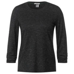 Cecil Damen 3/4 Arm Shirt Basic Glitter Black