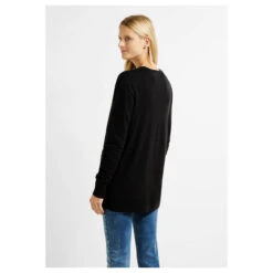 Cecil Damen Long Strickjacke Basic Open Cardigan Black 7 Cecil Damen Long Strickjacke Basic Open Cardigan Black -Modebekleidungs Geschäft cecil basic open cardigan strickjacke schwarz 10001 hinten