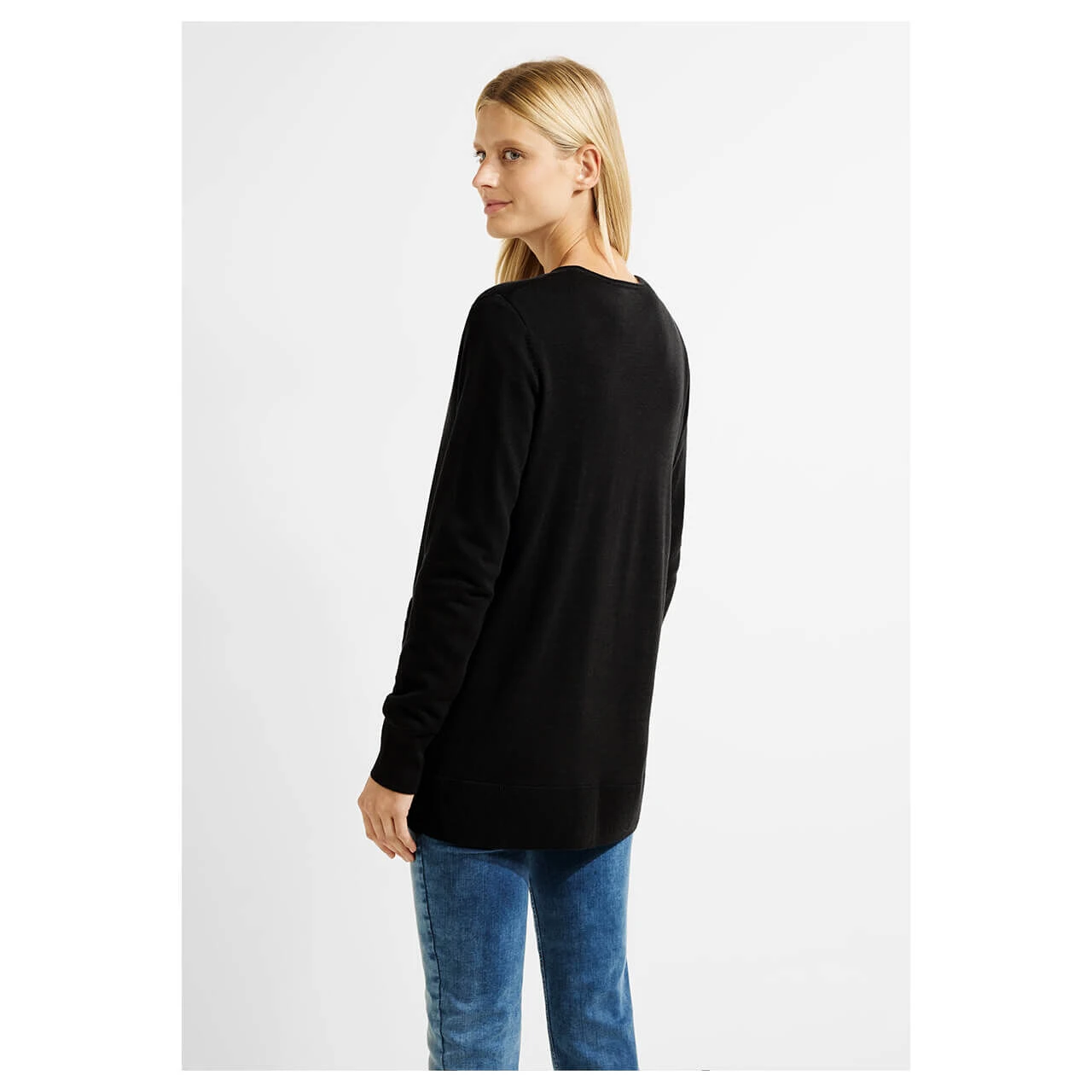Cecil Damen Long Strickjacke Basic Open Cardigan Black 3 Cecil Damen Long Strickjacke Basic Open Cardigan Black – Bild 3