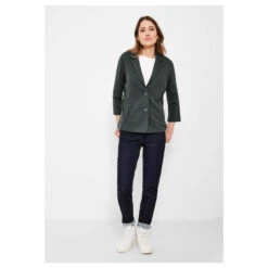 Cecil 3/4 Arm Blazer Easy Khaki 8 Cecil 3/4 Arm Blazer Easy Khaki -Modebekleidungs Geschäft cecil blazer dunkel gruen 14684 ansicht ganzkoerper