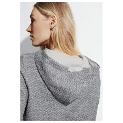 Cecil Damen Hoodie Sweatshirt Bouclé Casual Denim Blue -Modebekleidungs Geschäft cecil boucle hoody shirt kapuzenshirt blau 35453 model detail