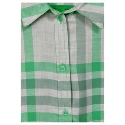 Cecil Damen Langarm Bluse Check Blouse Real Grey Melange -Modebekleidungs Geschäft cecil check blouse gruen 34688 detail