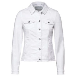 Cecil Damen Jeansjacke Shiny White