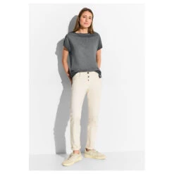 Cecil Damen T-Shirt GMD Black -Modebekleidungs Geschäft cecil gmd shirt grau 10001 model