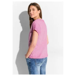 Cecil Damen T-Shirt GMD Bloomy Pink 7 Cecil Damen T-Shirt GMD Bloomy Pink -Modebekleidungs Geschäft cecil gmd shirt rosa 15369 model hinten