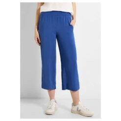 Cecil Neele Wideleg Capri 3/4 Hose Blue Sea -Modebekleidungs Geschäft cecil jeans neele blau 14922 ansicht front